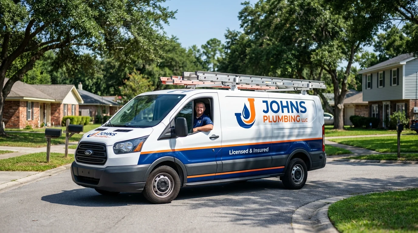 Johns Plumbing LLC service van in Boiling Springs, PA