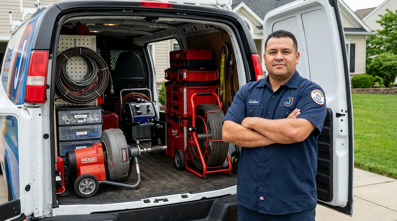Professional drain cleaning equipment and Johns Plumbing LLC plumber in Boiling Springs