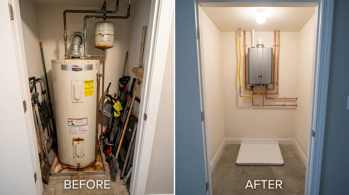 Tank water heater versus wall-mounted tankless unit comparison for Boiling Springs, PA homeowners